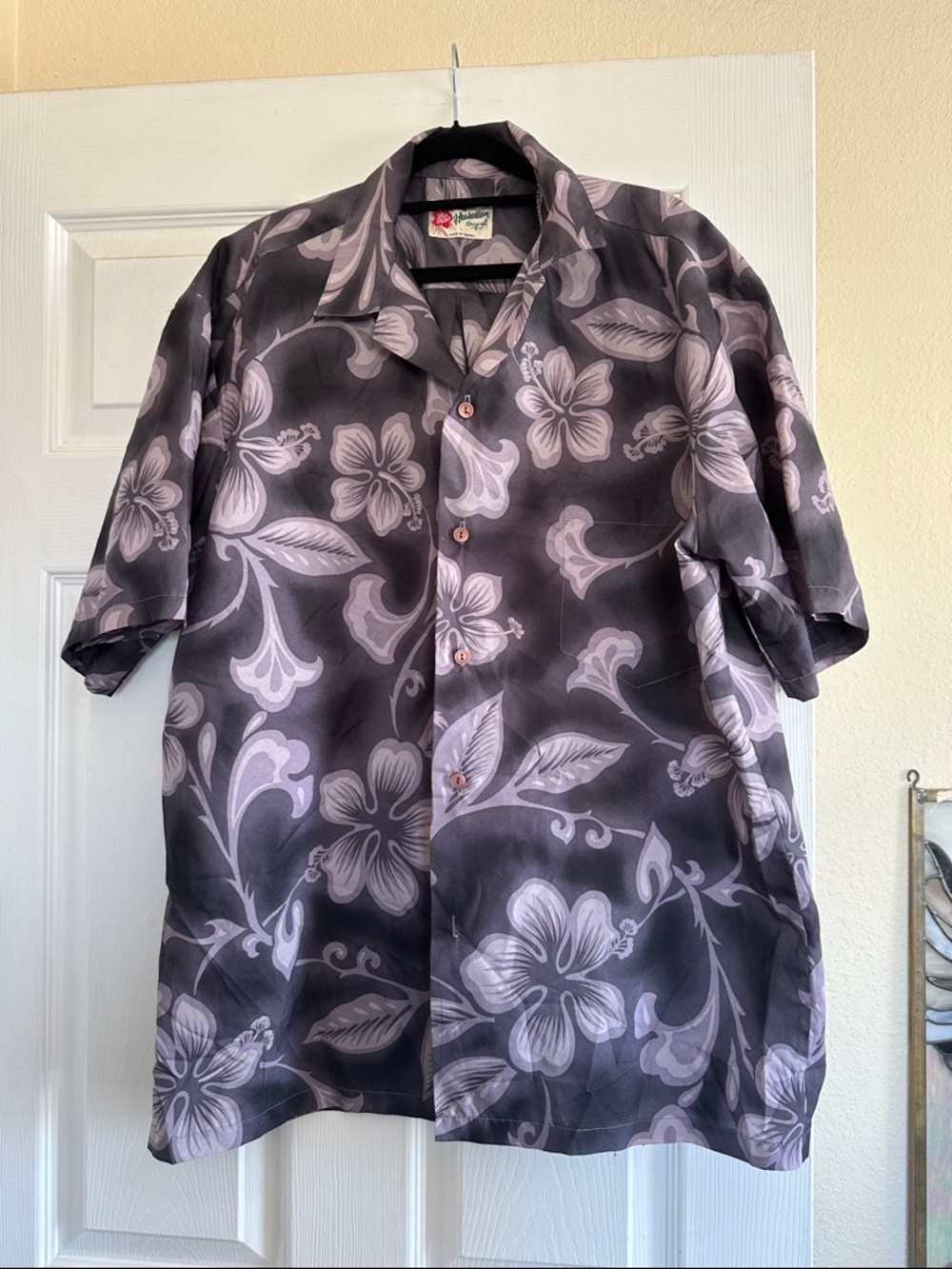 Men's The Hawaiian Original Short-Sleeve Floral Camp Shirt - Gray & Lavender